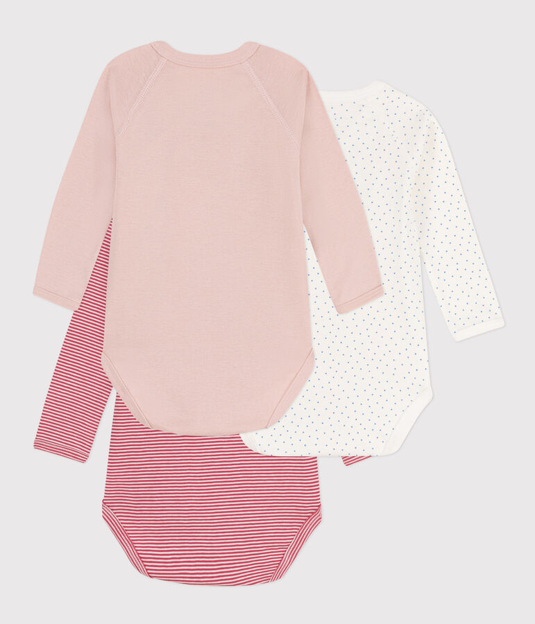 3er-Set bedruckte lang&auml;rmelige Bodys aus Baumwolle vielfarbig