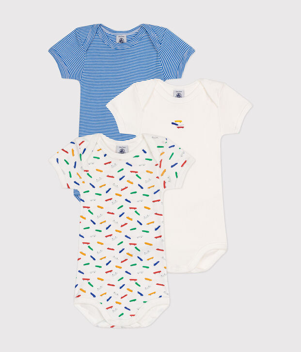 Set aus 3 kurz&auml;rmeligen Baby-Bodys Skate aus Baumwolle vielfarbig