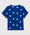 T-Shirt aus Baumwolle/Leinen mit Printmuster Damen blau SURF/weiss MARSHMALLOW