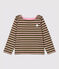 Kinder-Streifenshirt aus Baumwolle für Mädchen MILITARY/ CHARME BRILLANT