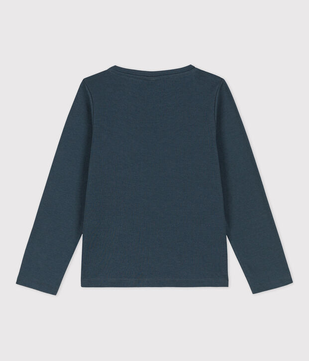 Lang&auml;rmeliges Kinder-T-Shirt aus Baumwolle f&uuml;r M&auml;dchen und  Jungen grau