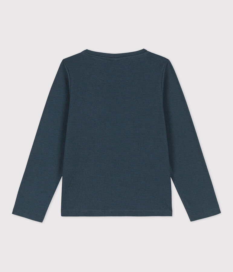 Lang&auml;rmeliges Kinder-T-Shirt aus Baumwolle f&uuml;r M&auml;dchen und  Jungen grau