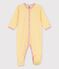 Gestreifter Baby-Strampler aus Bio-Baumwolle gelb ORGE/weiss MARSHMALLOW