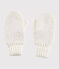 Kinder-Fausthandschuhe für Mädchen weiss MARSHMALLOW/gelb OR