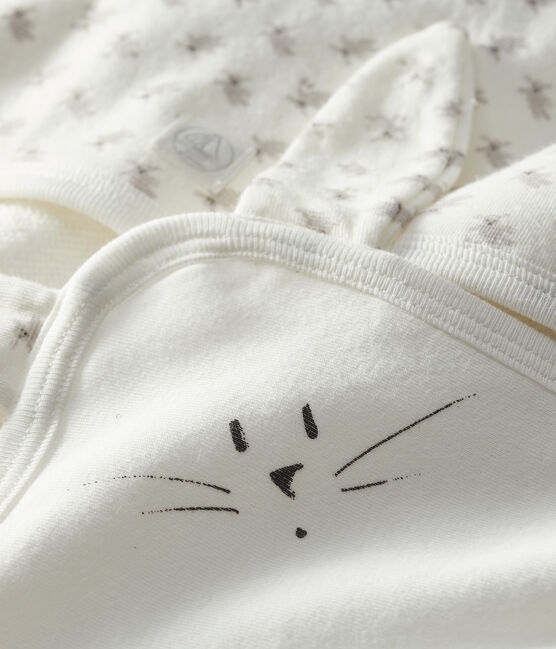 Box mit Badetuch und Baby-Kuscheltier aus Frottee und Doppeljersey. weiss MARSHMALLOW/weiss MULTICO