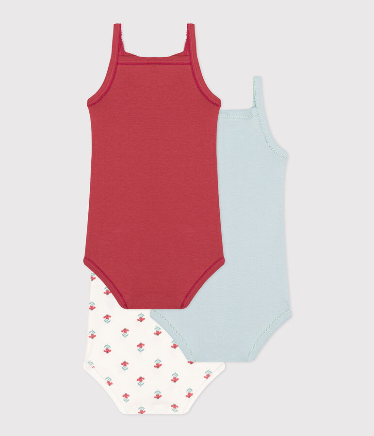 3er-Set Tr&auml;ger-Body aus Baumwolle mit Blumenmotiv vielfarbig