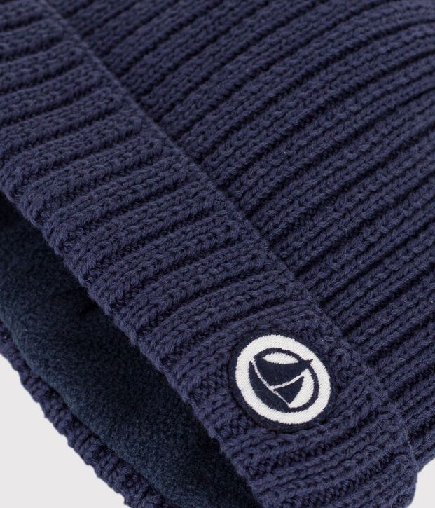 Baby-M&uuml;tze aus Baumwolle mit Fleece - Fleece SMOKING