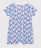Baby-Kurzoverall aus Baumwolle mit Blumenmotiv weiss MARSHMALLOW/weiss MULTICO