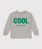 Langärmeliges Kinder-T-Shirt aus feinem Jersey für Jungen grau CHATON CHINE
