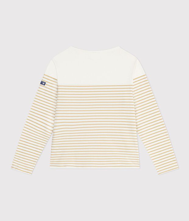 Damen T-Shirt Marini&egrave;re mit Streifen aus Baumwolle beige/beige