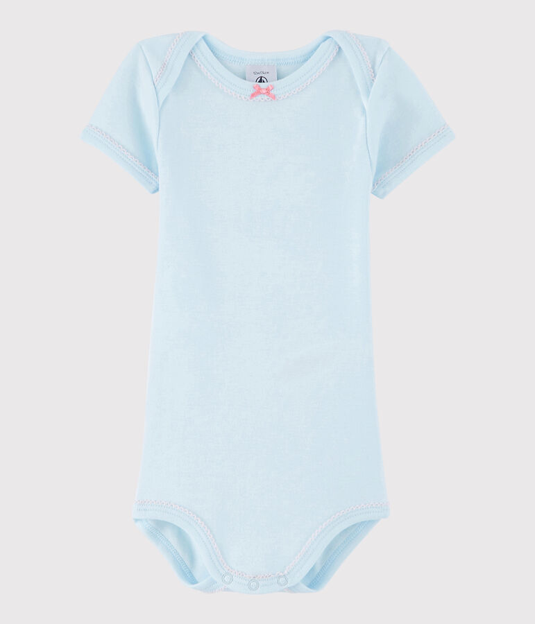 Kurz&auml;rmeliger Baby-Body M&auml;dchen blau