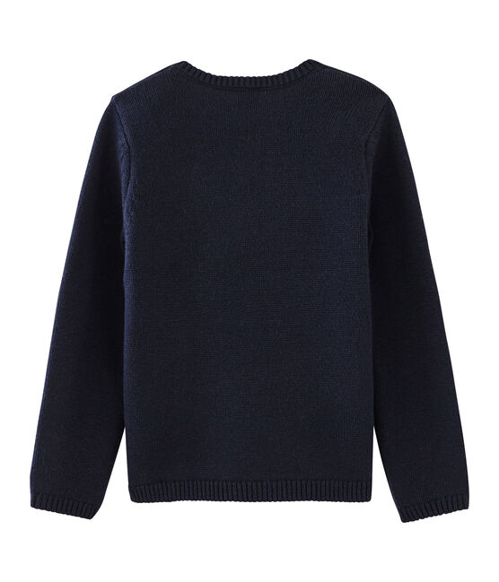 Kinder-Pullover Mädchen blau SMOKING/weiss MULTICO