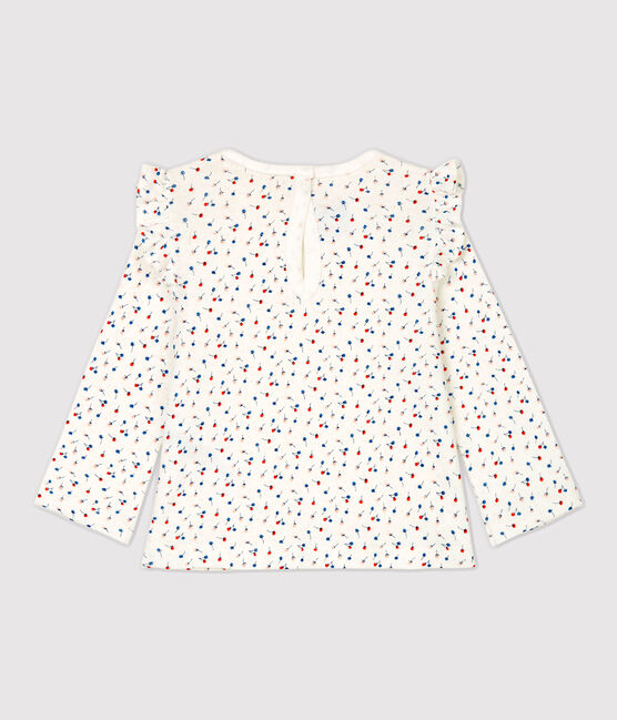 Baby-Bluse aus Baumwolle. weiss MARSHMALLOW/weiss MULTICO