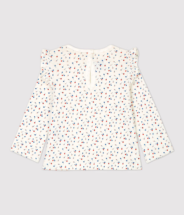 Baby-Bluse aus Baumwolle. weiss/vielfarbig