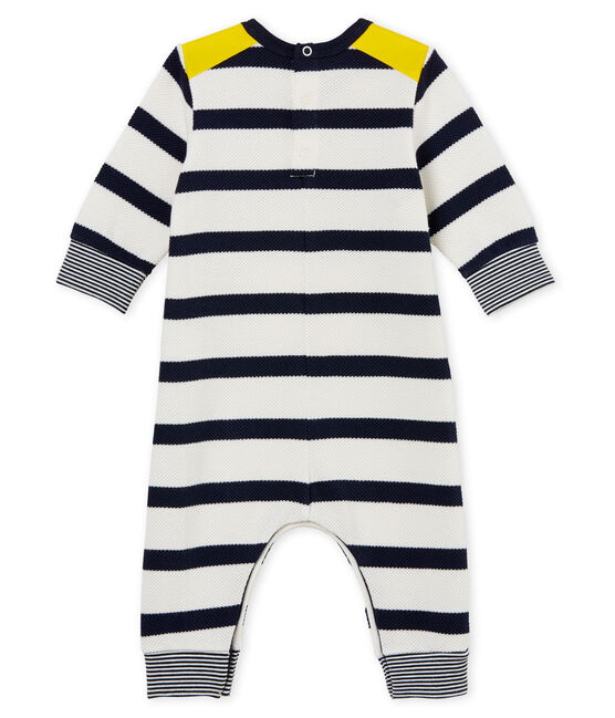 Baby-labgoverall mit seemannsstreifen jungen weiss MARSHMALLOW/blau SMOKING