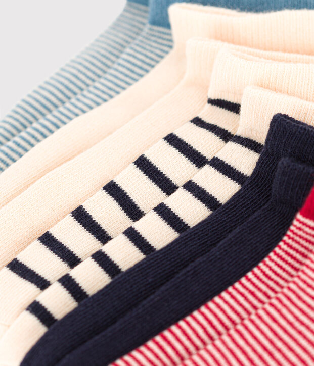 5er-Set gestreifte Kindersocken aus Baumwolljersey vielfarbig