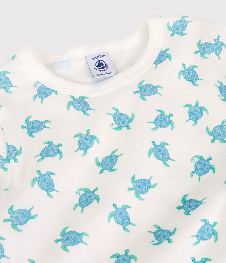 Kinder-Kurzpyjama aus Baumwolle weiss/vielfarbig