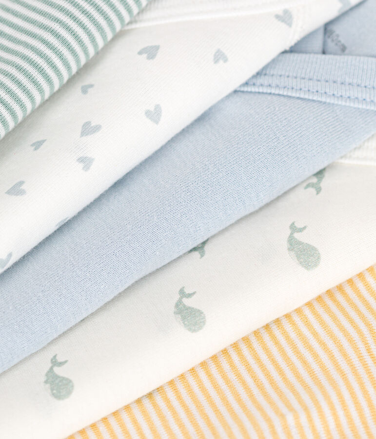 5er-Set lang&auml;rmelige Wickelbodys aus Baumwolle vielfarbig