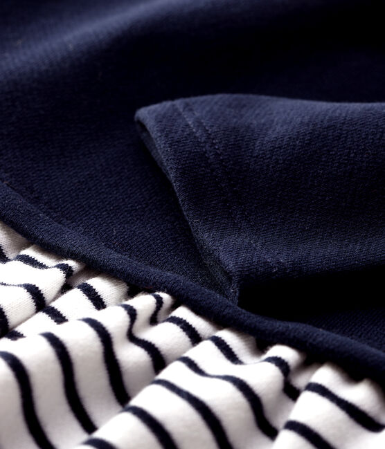 Baby-Kleid aus Molton für Mädchen weiss MARSHMALLOW/blau SMOKING