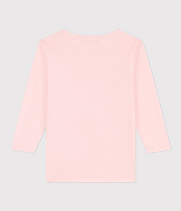 Lang&auml;rmeliges T-Shirt aus Baumwolle f&uuml;r kleine M&auml;dchen rosa