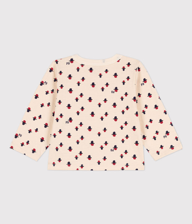 Baby-Cardigan aus bedrucktem Doppeljersey naturfarben/vielfarbig