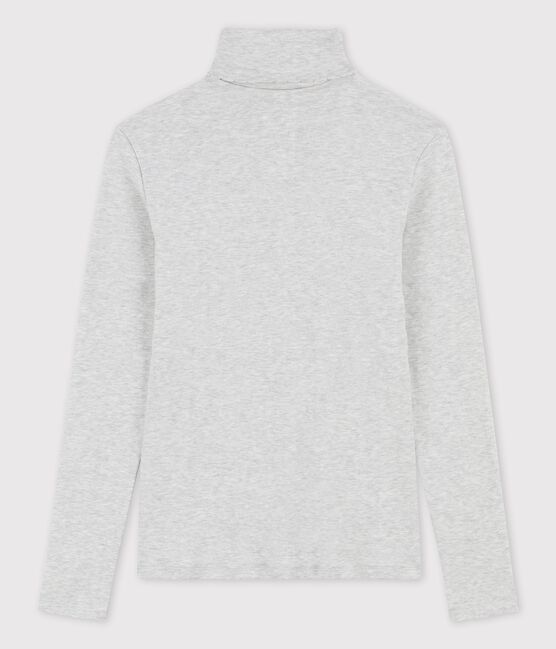 Klassischer Unterziehpullover mit Mäusezähnchen-Details aus Baumwolle für Damen grau BELUGA CHINE