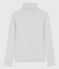 Klassischer Unterziehpullover mit Mäusezähnchen-Details aus Baumwolle für Damen grau BELUGA CHINE