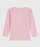 Langärmeliges Kinder T-Shirt aus einfarbiger Wolle und Baumwolle rosa JOLI