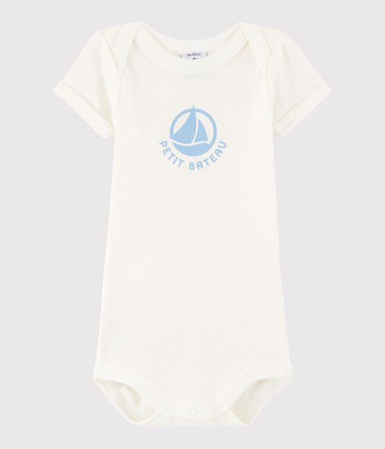 Kurzärmeliger Baby-Body Mädchen/Jungen weiss MARSHMALLOW