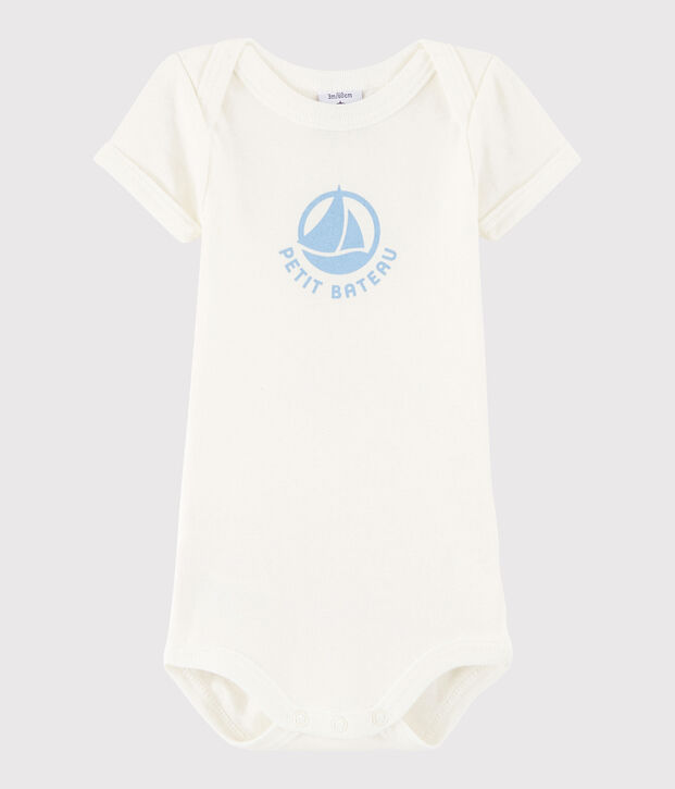 Kurz&auml;rmeliger Baby-Body M&auml;dchen/Jungen weiss