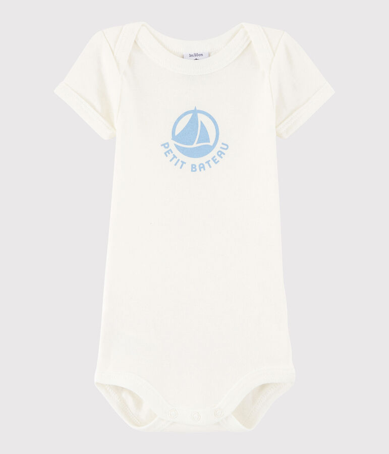Kurz&auml;rmeliger Baby-Body M&auml;dchen/Jungen weiss