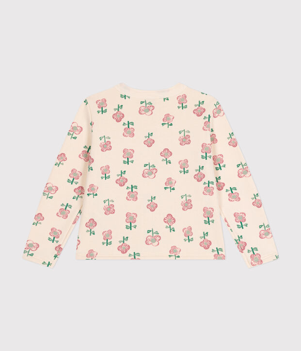 Kinder-Cardigan aus Molton f&uuml;r M&auml;dchen naturfarben/vielfarbig