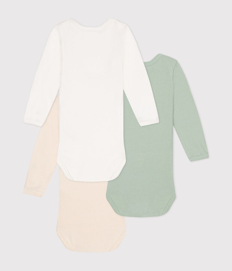 3er-Set lang&auml;rmelige Baby-Bodys aus Baumwolle vielfarbig