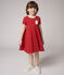 Kurzärmeliges Kinder-Kleid aus Jersey für Mädchen rot TERKUIT