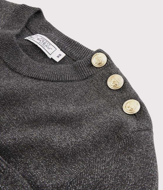 Glänzender Damen-Baumwollpullover schwarz CITY/grau ARGENT