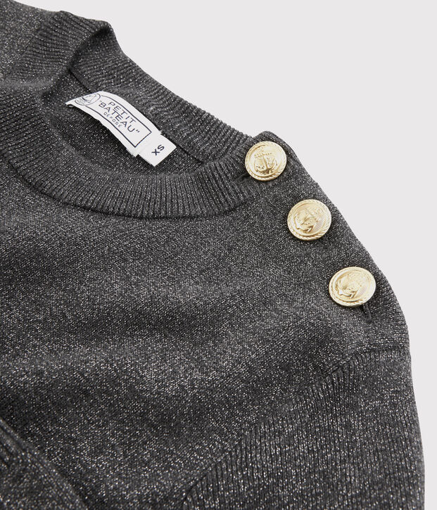 Gl&auml;nzender Damen-Baumwollpullover grau/grau