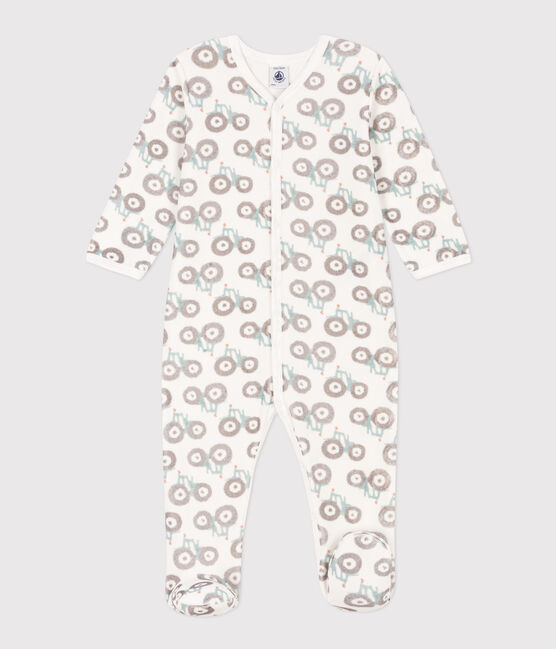 Strampler aus Nicki mit Treckermotiv weiss MARSHMALLOW/weiss MULTICO