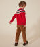Kinder Jacquard-Pullover aus Wolle und Baumwolle für Jungen rot STOP/ MULTICO