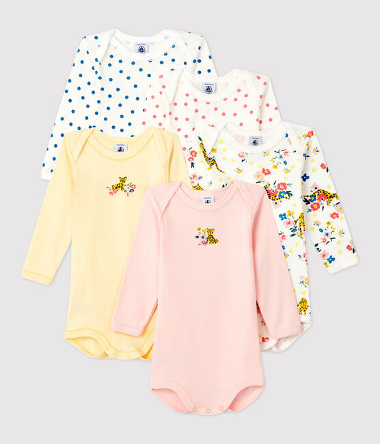 5er-Set langärmelige Baby-Bodys aus Baumwolle für Mädchen variante 1