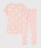 Kinderpyjama aus Bio-Baumwolle mit Herzmotiv für Mädchen rosa MINOIS/weiss ECUME