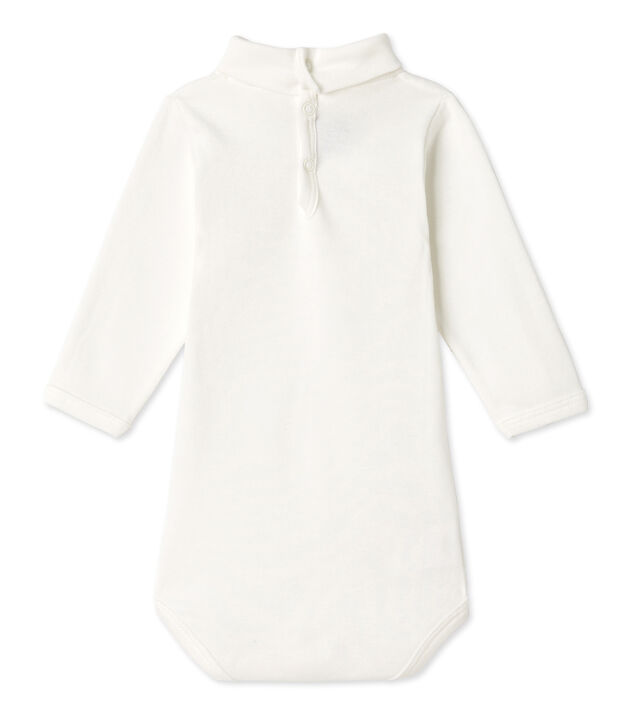 Baby-Body mit Rollkragen weiss Lait