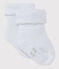 Weiße Frottee-Socken für Babys weiss ECUME