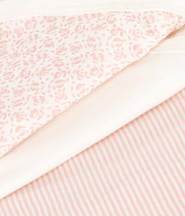 3er-Set Kurz&auml;rmelige Baby-Wickelbodys aus Baumwolle vielfarbig