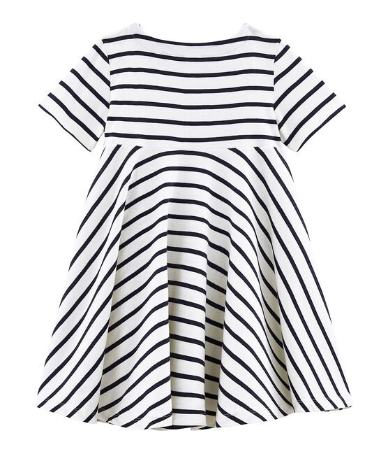 Kinder-Kleid für Mädchen beige COQUILLE/blau ABYSSE