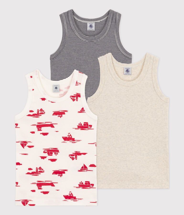 3er-Set Unterhemden Le Havre aus Baumwolle f&uuml;r Jungen vielfarbig