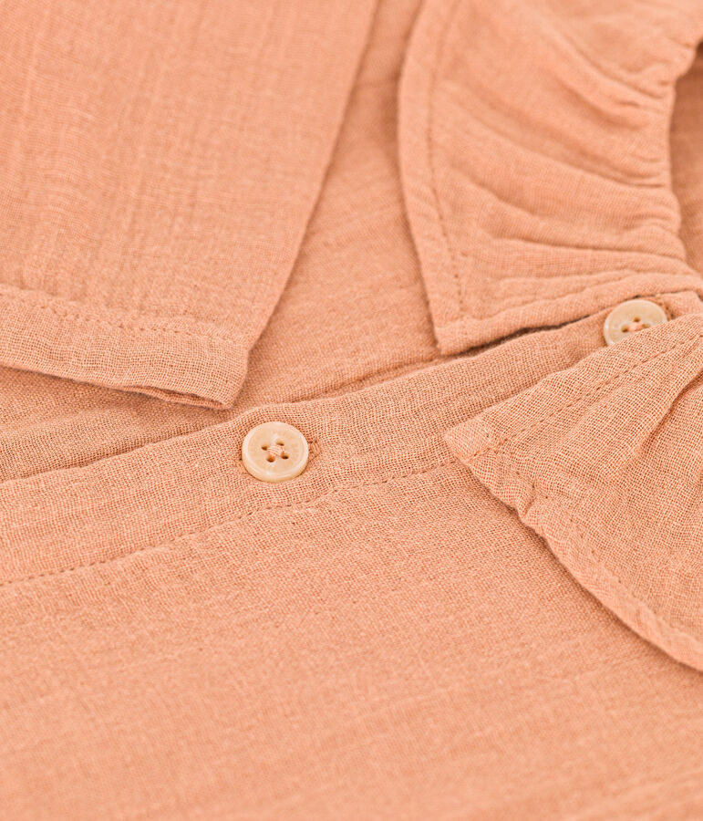 Lang&auml;rmelige Babybluse aus Musselin-Stoff rosa