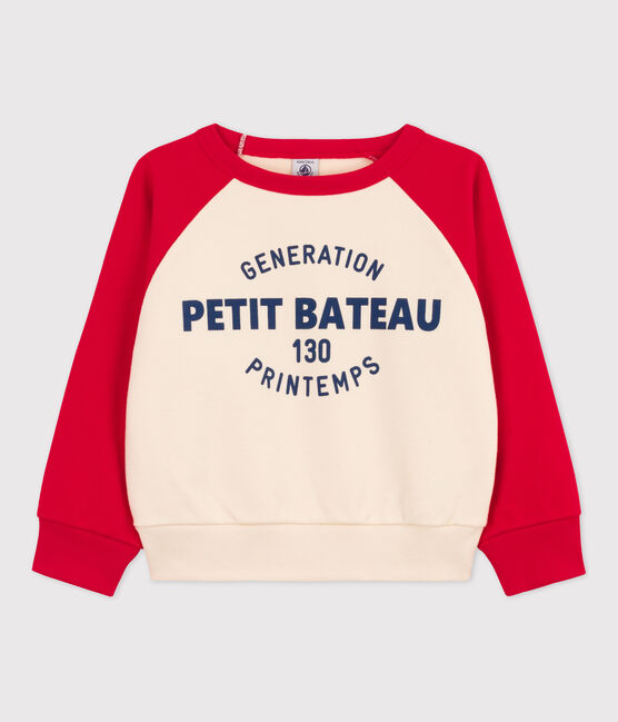 Kinder-Sweatshirt aus Molton rot PEPS/weiss AVALANCHE