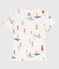 Kurzärmeliges bedrucktes Kinder-T-Shirt für Mädchen weiss MARSHMALLOW/weiss MULTICO