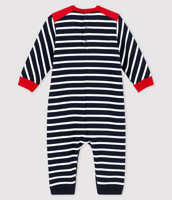 Langer Baby-Overall für Jungen blau SMOKING/weiss MARSHMALLOW