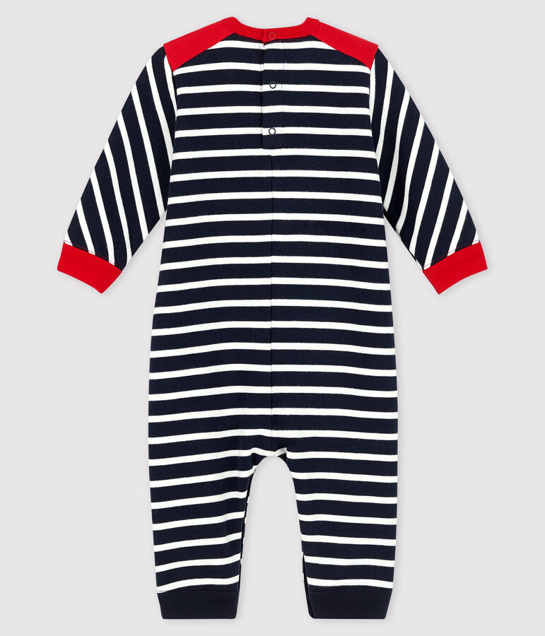 Langer Baby-Overall f&uuml;r Jungen blau/weiss